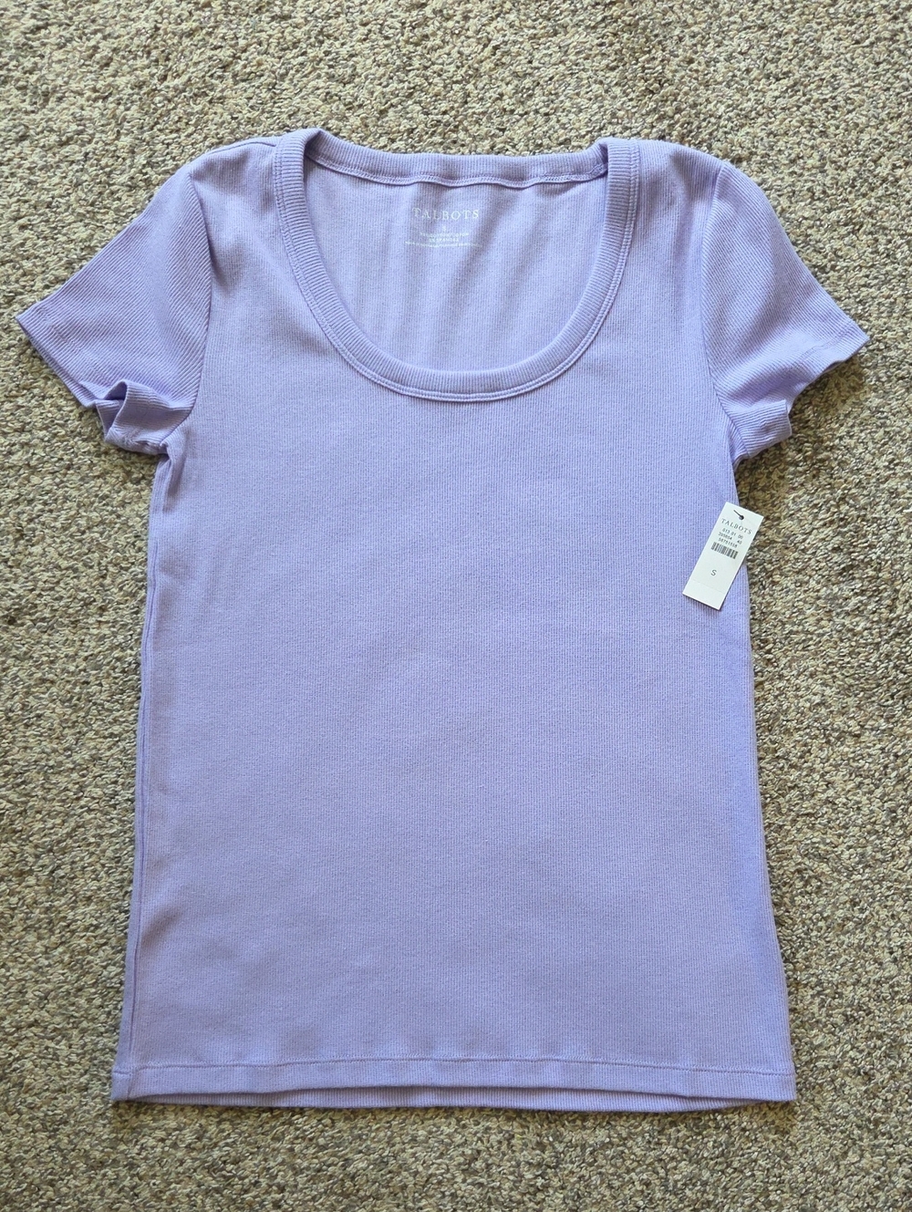 Talbots Lavender Scoop Neck Short Sleeve Tee